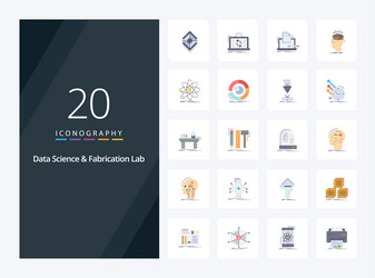 20 data science and fabrication lab flat color vector image