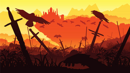 background of landscape with the fallen soldiers vector