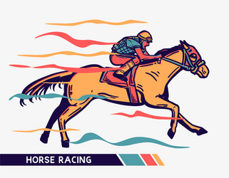 Horse Racing Artwork - Dynamic Motion Vector Image