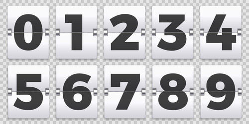 Retro Flip Number Countdown Timer vector image