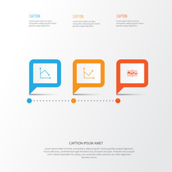set of graphs diagrams and statistics icons vector image