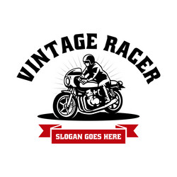 motorcycle and biker silhouette logo Vector Image