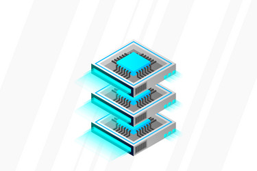 quantum computer large data processing server vector image