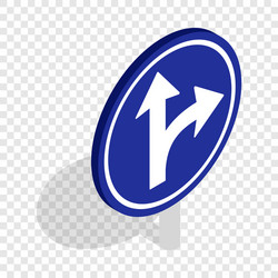 turn right road sign isometric icon Vector Image