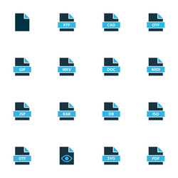 types icons colored set with file mkv iso vector image