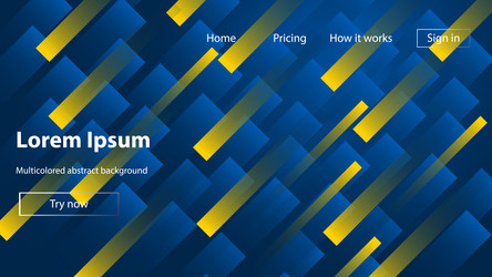 website layout landing page abstract background vector image