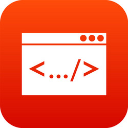 code window icon digital red vector image