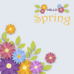 Spring Flowers Greeting Card Vector Image