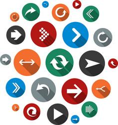 cloud set of round modern arrow icons vector