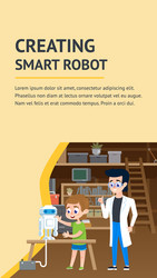 creating smart robot diy workshop flat landing vector image