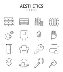 modern thin line flat design of icons set vector image