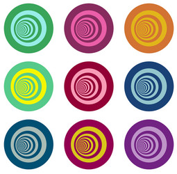 multiple vortex with concentric stripes in differe vector image