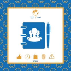 notebook address phone book with symbol of group vector image