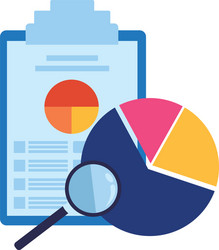 paper with data chart on table vector image