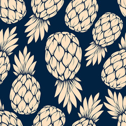 Seamless pattern with pineapples design element vector