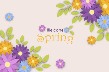 Spring Floral Greeting Card Vector Image