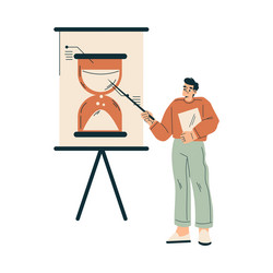 time management with man character point vector image