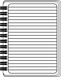 blank notepad open symbol isolated in black vector image