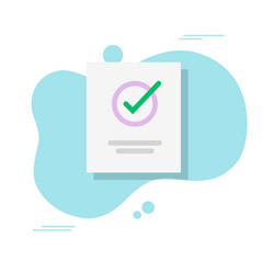 Document with check mark icon or approved doc vector