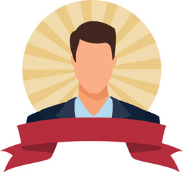 Elegant man portrait round icon vector