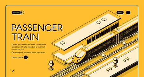 travel with speed railway website template vector image