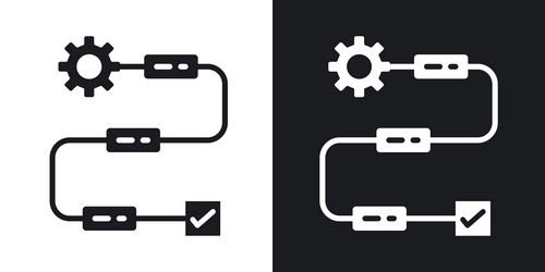 workflow processline in thin line black color vector image