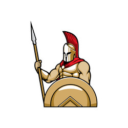 Ancient Spartan Warrior in Armor Vector Image