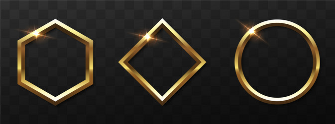 Gold Shiny Frame Set - Luxury Borders Vector Image