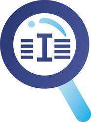 lupe with text paragraph gradient style icon vector image