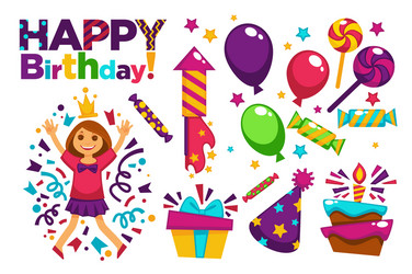 Princess Birthday Party Card Vector Image