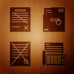 set fax machine delete file document vector image