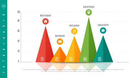 Textured infographic bar chart template with 4 vector