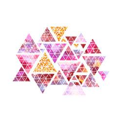 triangular space design abstract watercolor vector image