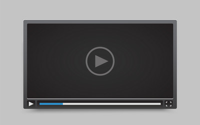 flat video player template for web and mobile apps vector image