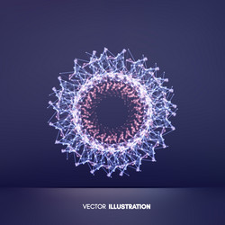 sphere with connected lines and dots grid design vector image