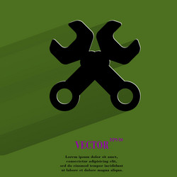 wrench tool to work flat modern web button vector image