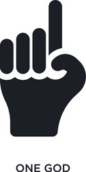 black one god isolated icon simple element from vector image
