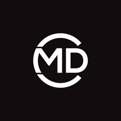cmd letter monogram initial logo design template vector image