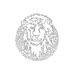 continuous one curve line drawing of ferocious vector image