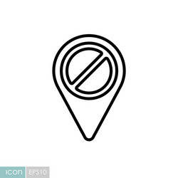 Forbidden pin map icon pointer vector