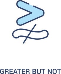greater but not equivalent concept 2 colored icon vector image
