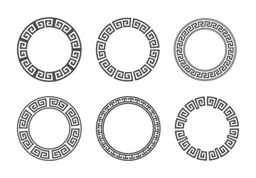 Meander Circle Frame - Seamless Pattern vector image