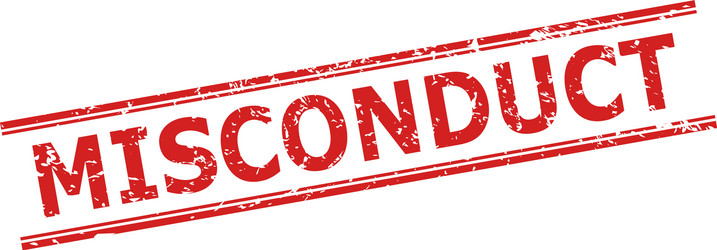 misconduct seal with rubber texture and double vector image