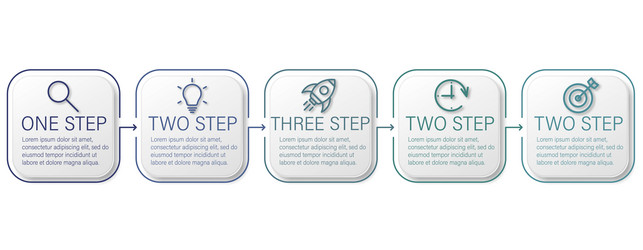 process chartand and 5 options or steps abstract vector