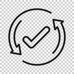 check mark sign icon in flat style confirm button vector image