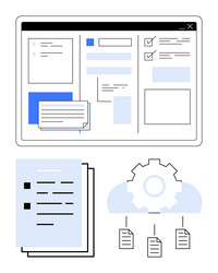 digital document management and cloud workflow vector image
