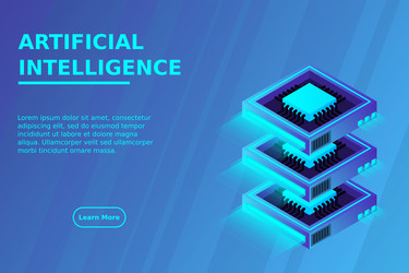 quantum computer large data processing server vector image