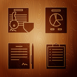 set clipboard with checklist document key vector image