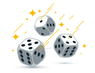 dice 3d objects isolated gambling games design vector