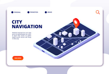 GPS Navigation Map Isometric vector image